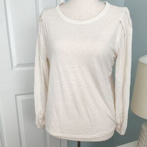 LOFT Cream Long Sleeve Top